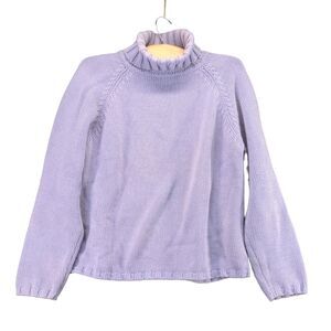Gallagher Womens Pullover Turtleneck Sweater Size L Purple Logo